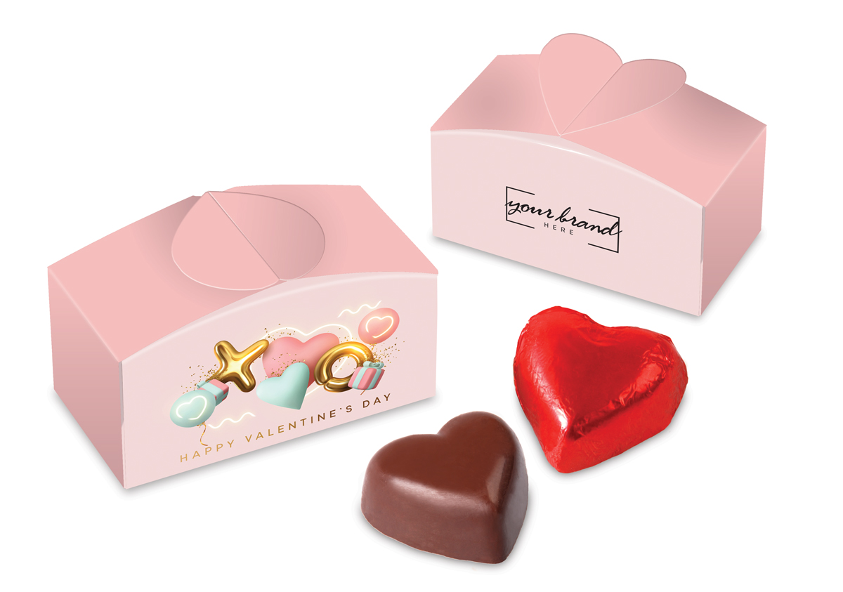 Krabička v tvare srdca pre 2 čokoládky